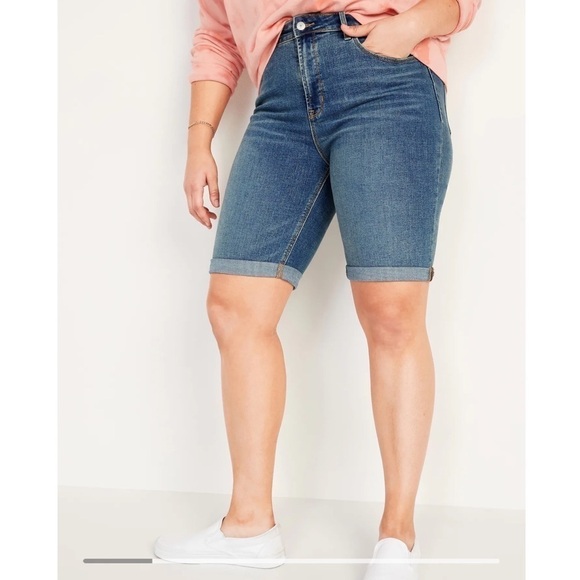 Vintage Old Navy Jean Bermudas High Waisted Cuffed The Sweetheart Jean S… - Picture 1 of 8